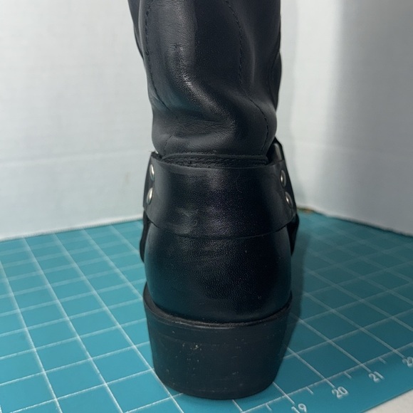 Cody James Moto Biker Riding Square Toe Harness Black Leather Boots Size 8.5 - Picture 9 of 14